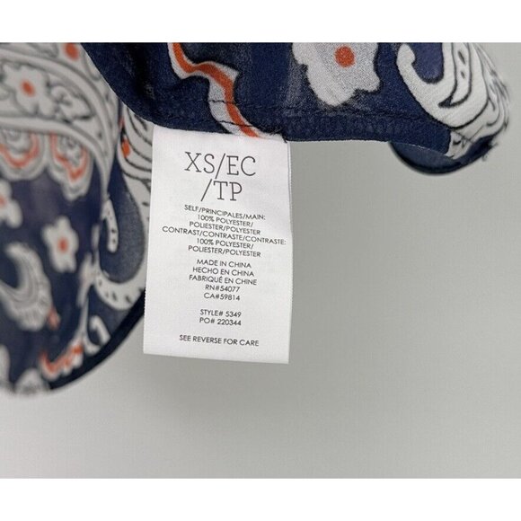 CAbi Women’s Sheer Chiffon Red White Blue Lightweight Tank Top Sz XS # 5349 - Picture 5 of 9